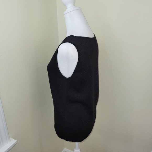 NWT Talbots Shimmer V-Neck Sweater Vest Black Lightweight W/Sparkle Women's SZ S - Picture 5 of 13